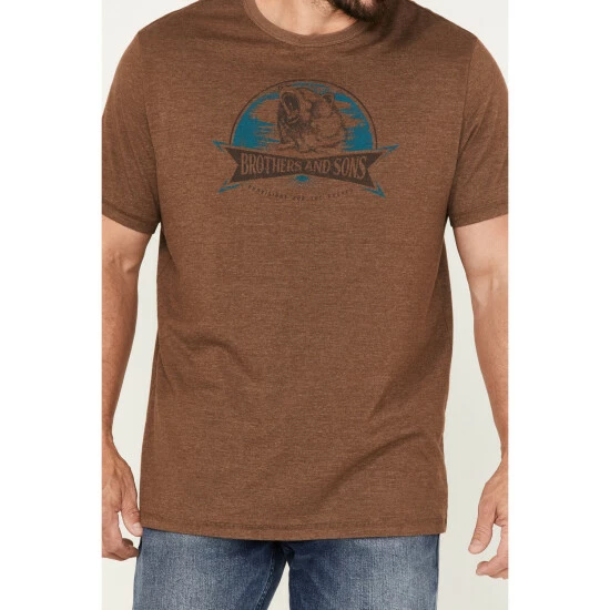 Best reviews of π Brothers & Sons Men's Bear Logo Graphic T-Shirt Brown β - Image 3
