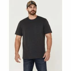 Hot Sale 😍 Brothers & Sons Men's Charcoal Basic Short Sleeve Pocket T-Shirt 🎁