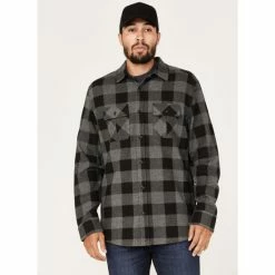Top 10 🎉 Brothers & Sons Men's Large Jacquard Plaid Button-Down Western 👕 Shirt Charcoal 😀