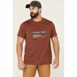 New 🌟 Brothers & Sons Men's Badlands National Monument Graphic Red Short Sleeve T-Shirt 😉