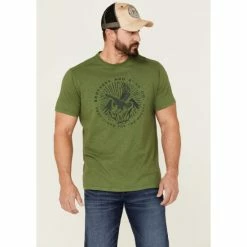 Cheapest 👍 Brothers & Sons Men's Eagle Slub Circle Graphic T-Shirt Green 👍