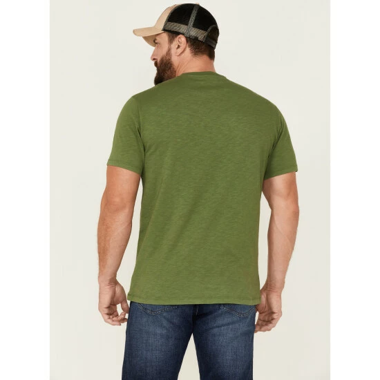 Cheapest π Brothers & Sons Men's Eagle Slub Circle Graphic T-Shirt Green π - Image 4