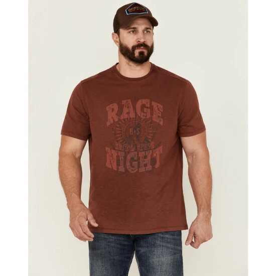Best Sale π₯° Brothers & Sons Men's Rage Campfire Slub Graphic Short Sleeve T-Shirt Red β€οΈ