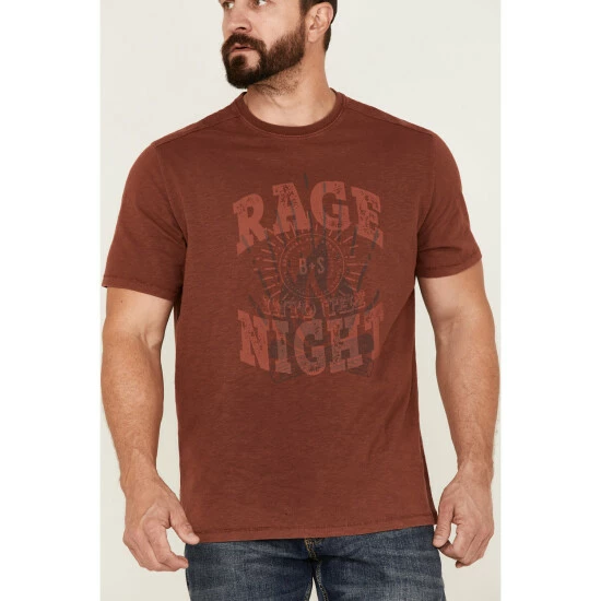 Best Sale π₯° Brothers & Sons Men's Rage Campfire Slub Graphic Short Sleeve T-Shirt Red β€οΈ - Image 3