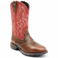 Outlet 😍 Brothers & Sons Men's Tonal Stitching Western 🥾 Boots - Round Toe Red ✔️