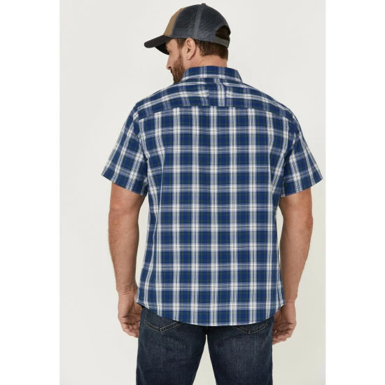 Promo β Brothers & Sons Men's Performance Plaid Short Sleeve Button-Down Western π Shirt Blue π₯° - Image 4