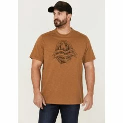 Buy 😉 Brothers & Sons Men's Rocky Mountain High Graphic Short Sleeve T-Shirt Rust Copper 🎁