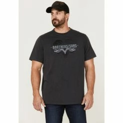 Best Sale 👏 Brothers & Sons Men's Badlands Ram Graphic T-Shirt Charcoal 💯