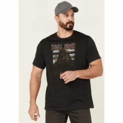 Wholesale 🎉 Brothers & Sons Men's Devils Tower National Monument Graphic Short Sleeve T-Shirt Black ⌛