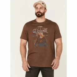Best deal 😉 Brothers & Sons Men's Brown Yosemite Bear Graphic Short Sleeve T-Shirt 🧨