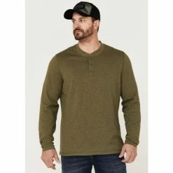 Top 10 🛒 Brothers & Sons Men's Solid Heather Slub Long Sleeve Henley 👚 Shirt Olive ✨