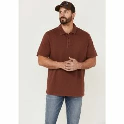 Outlet 🌟 Brothers & Sons Men's Solid Slub Short Sleeve Polo 👚 Shirt Navy 👏