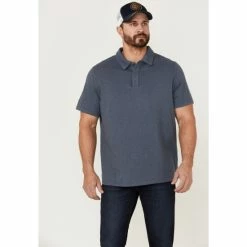 Best Sale ❤️ Brothers & Sons Men's Slub Polo 👕 Shirt Indigo 🛒