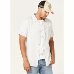 Buy 🥰 Brothers & Sons Men's Performance Short Sleeve Button-Down Western 👕 Shirt Light Grey 🥰