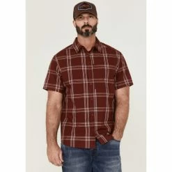 Wholesale 💯 Brothers & Sons Men's Performance Red Large Plaid Short Sleeve Button-Down Western 👚 Shirt 🌟