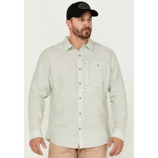 Outlet π₯ Brothers & Sons Men's Performance Solid Green Long Sleeve Button-Down Western π Shirt π