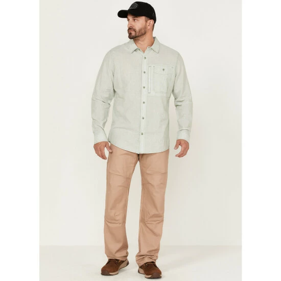 Outlet π₯ Brothers & Sons Men's Performance Solid Green Long Sleeve Button-Down Western π Shirt π - Image 2