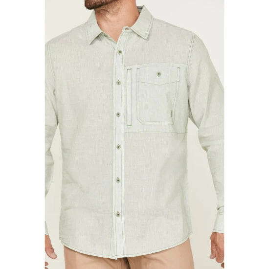 Outlet π₯ Brothers & Sons Men's Performance Solid Green Long Sleeve Button-Down Western π Shirt π - Image 3