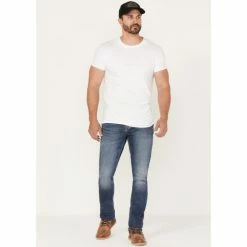 Best Sale 🧨 Brothers & Sons Men's Wilder Wash Stretch Slim Tapered 👖 Jeans Dark Medium Wash 🔥