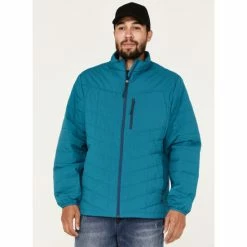 Coupon 💯 Brothers & Sons Men's Performance Lightweight Puffer Packable Jacket Teal 🔥