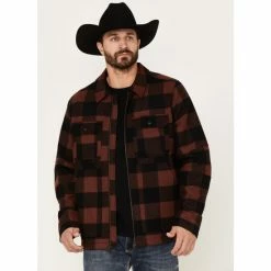Best Sale 🥰 Brothers & Sons Men's Plaid Wool Western Jacket Red 🤩
