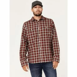 Top 10 🤩 Brothers & Sons Men's Everyday Burgundy Plaid Long Sleeve Button-Down Western Flannel 👕 Shirt 🥰