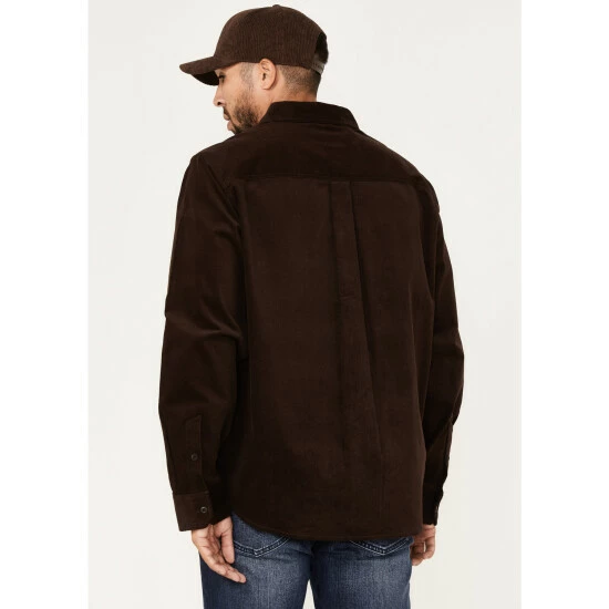Best Sale β Brothers & Sons Men's Solid Corduroy Button-Down Western π Shirt Dark Brown β - Image 4