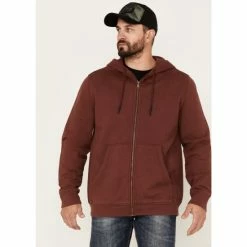 Discount 🥰 Brothers & Sons Heavy Weathered Hooded Jacket For Men Burgundy 🎁