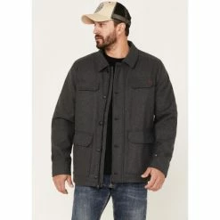Cheap ⌛ Brothers & Sons Wool Cruiser Jacket For Men Charcoal 💯