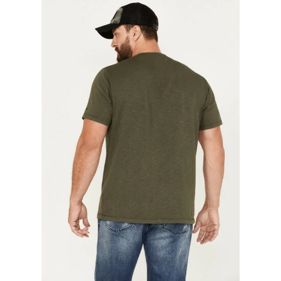 Flash Sale π₯ Brothers & Sons Men's Longhorn Skull Logo Graphic T-Shirt Olive π - Image 4