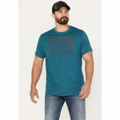 Budget 🔥 Brothers & Sons Men's Gradient Arrows Logo Graphic T-Shirt Teal 🔔