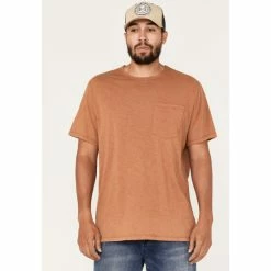 Cheap 🎁 Brothers & Sons Men's Solid Basic Short Sleeve Pocket T-Shirt Bronze 😀