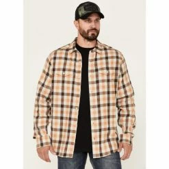 Best reviews of 👍 Brothers & Sons Men's Plaid Print Long Sleeve Button-Down Flannel 👕 Shirt Sand 🎉