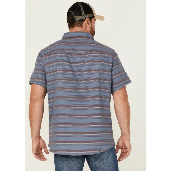 Outlet π Brothers & Sons Men's Indigo Stripe Short Sleeve Button-Down Western π Shirt π - Image 4