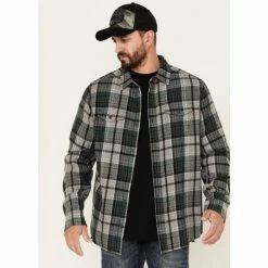 Budget 🔥 Brothers & Sons Men's Plaid Print Long Sleeve Button-Down Flannel 👚 Shirt Charcoal 💯