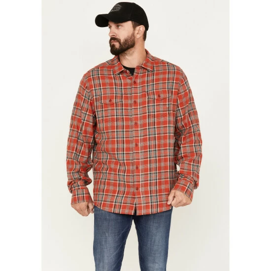 Best Pirce 𧨠Brothers & Sons Men's Plaid Long Sleeve Button Down Western Flannel π Shirt Red β¨