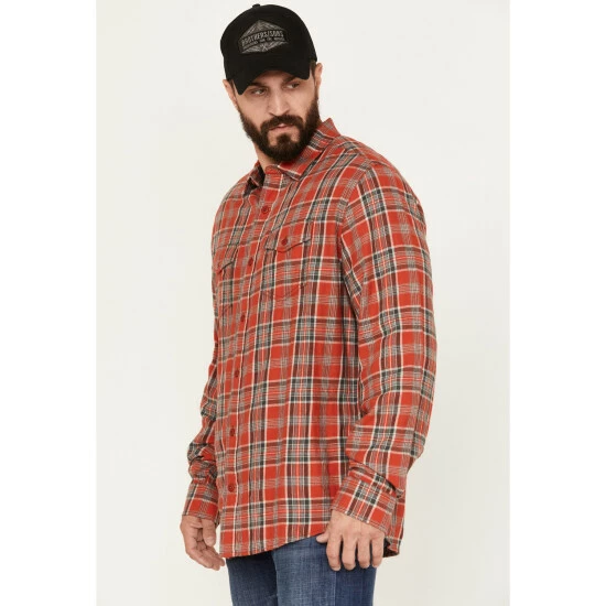 Best Pirce 𧨠Brothers & Sons Men's Plaid Long Sleeve Button Down Western Flannel π Shirt Red β¨ - Image 2