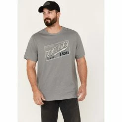 Best Pirce 🔔 Brothers & Sons Men's Outdoors Logo Short Sleeve Graphic T-Shirt Medium Grey ❤️