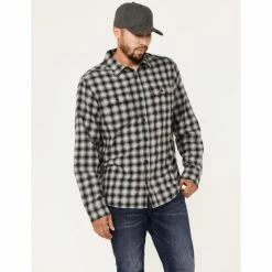 Flash Sale 😀 Brothers & Sons Men's Everyday Plaid Button-Down Western Flannel 👚 Shirt Black ✨