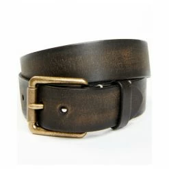 Wholesale 🔥 Brothers & Sons Brother & Sons Men's Black Distressed Leather & Brass Buckle Belt 😀
