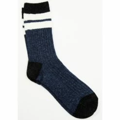 Discount 🔔 Brothers & Sons Brother's & Sons Men's Blue Rugby Stripe Crew 🧦 Socks Steel Blue ⭐