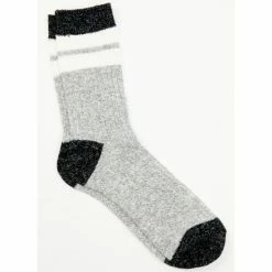Hot Sale ✨ Brothers & Sons Brother's & Sons Men's Grey Rugby Stripe Crew 🧦 Socks Heather Grey 😀