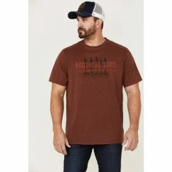 New 👍 Brothers & Sons Men's Badlands Treeline Graphic T-Shirt Red 😉