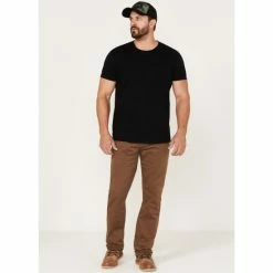 Coupon ⭐ Brothers & Sons Men's Black Whiskey Wash Stretch Slim Straight 👖 Jeans Tan 🔔