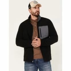Deals 🌟 Brothers & Sons Men's Polar Fleece Zip Jacket Black ❤️